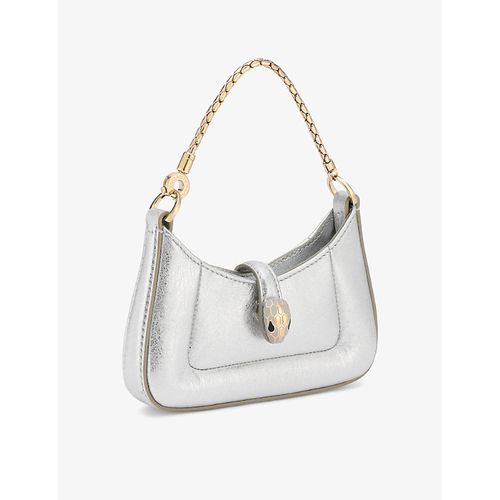 Womens Silver Serpenti Baia Mini Metallic-leather Shoulder bag 1 Size