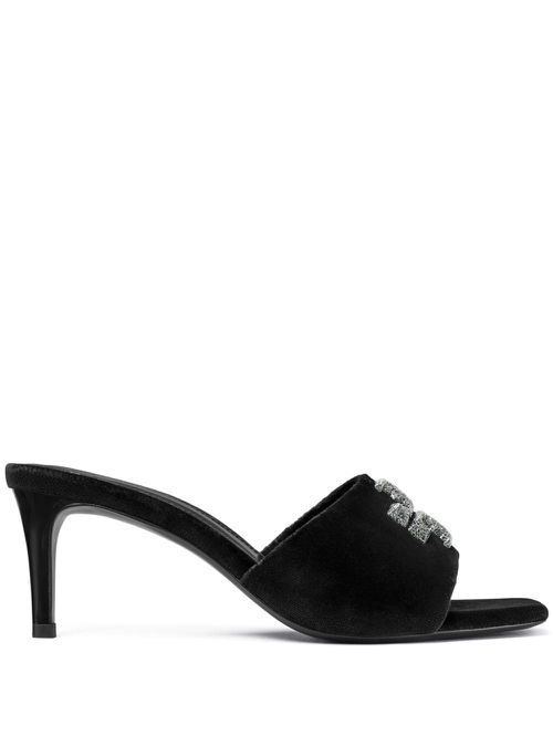 Eleanor 65mm velvet mules - Black