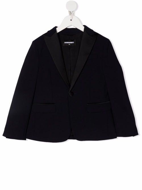 Single-breasted wool blazer - Blue