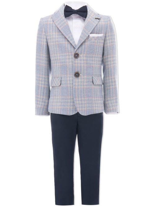 Plaid peak-lapel suit - Blue