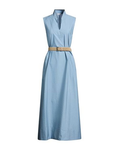 Woman Maxi dress Pastel blue Size L Cotton, Polyamide, Ecobrass