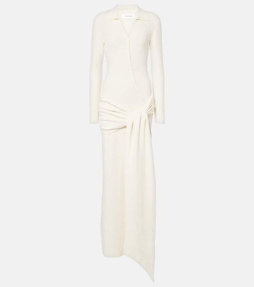 Saros draped cotton-blend maxi dress
