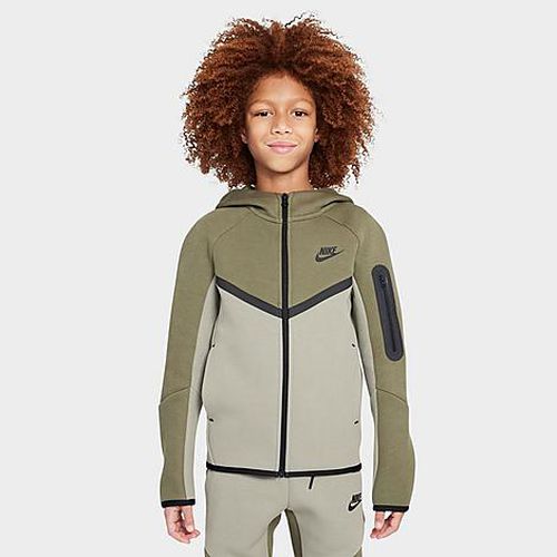 Boys Sportswear Tech Fleece Full-Zip Hoodie in Light Armory Navy/Med Olive/Black