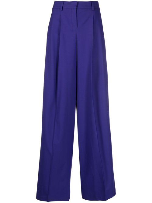 Pleated wide-leg trousers - Purple