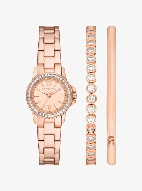 Petite Everest Pavé Rose Gold-Tone Watch and Bracelets Jewelry Gift Set in Rose Gold - One Size