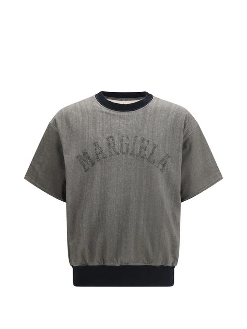 Men's Flocked Logo Short-Sleeve T-Shirt with Round Neck