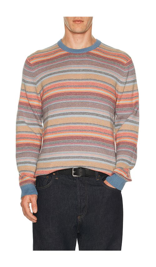Marine Layer Reed Jacquard Sweater in Blue. M. Also in L, S, XL/1X