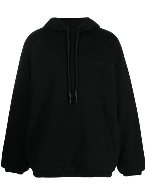 Logo-embroidered cotton sweatshirt - Black