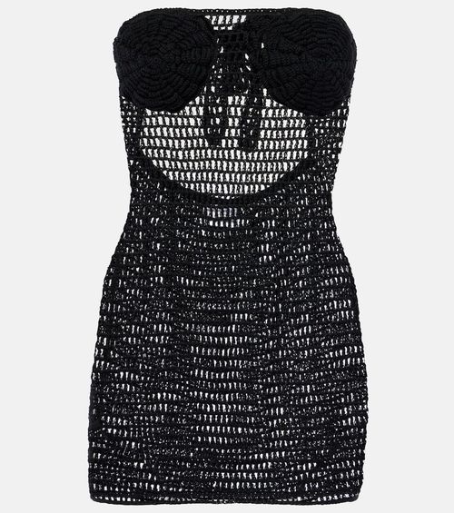 Camellia cotton crochet minidress