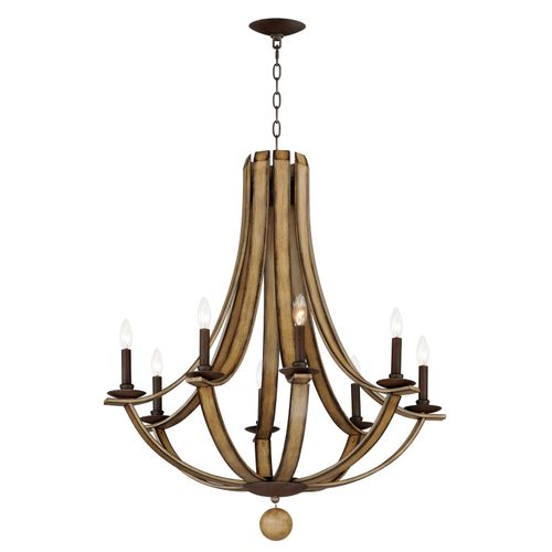 Driftwood Anthracite Eight Light Chandelier from the Basque Collection
