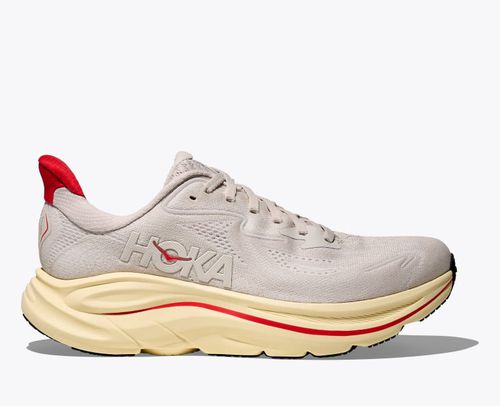 HOKA Women's Clifton 10 Shoes in Stucco/Cerise