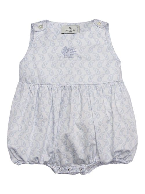 Paisley-print cotton romper - Blue