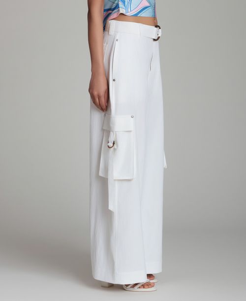 Women's Mid-Rise Wide-Leg Pants - White