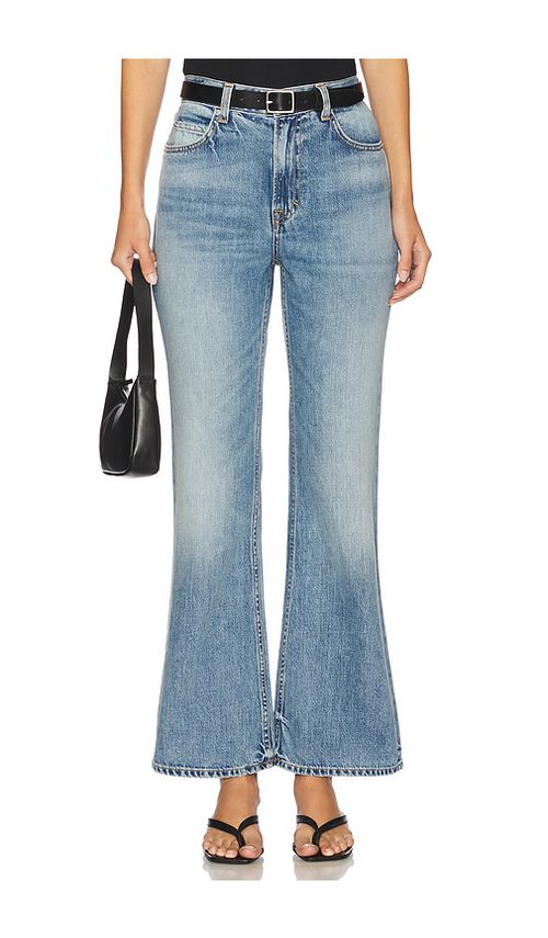 GRLFRND Danie Mid Rise Chill Boot Short Inseam in Blue. -  32 also in 23, 24, 25, 26, 27, 28, 29