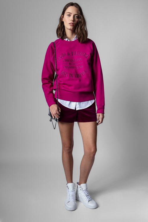 Logo-embroidered organic-cotton sweatshirt - Black