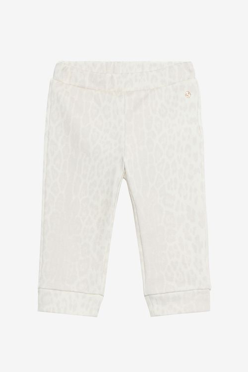 Ivory Track Pants With Jaguar Skin