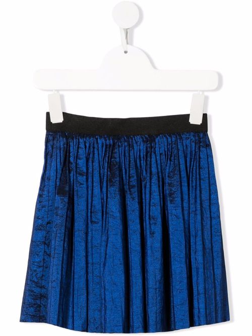 Pleated slip-on skirt - Blue
