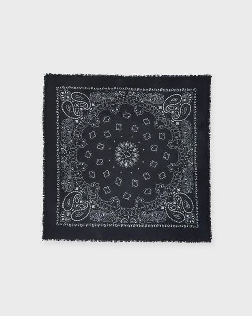 KUJTEN Hachiko Cashmere Bandana Scarf Black ONESIZE