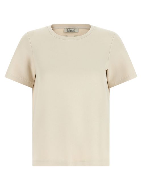 Cotton-Blend Crew Neck T-shirt — Beige