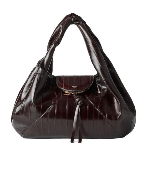 Brown inlaid hagfish leather bag