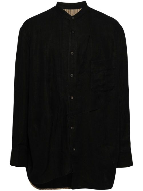 Asymmetric pleated shirt - Black