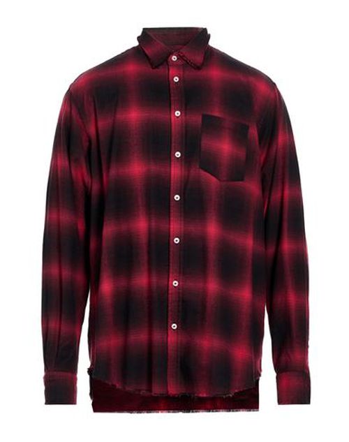 Man Shirt Red Size L Cotton