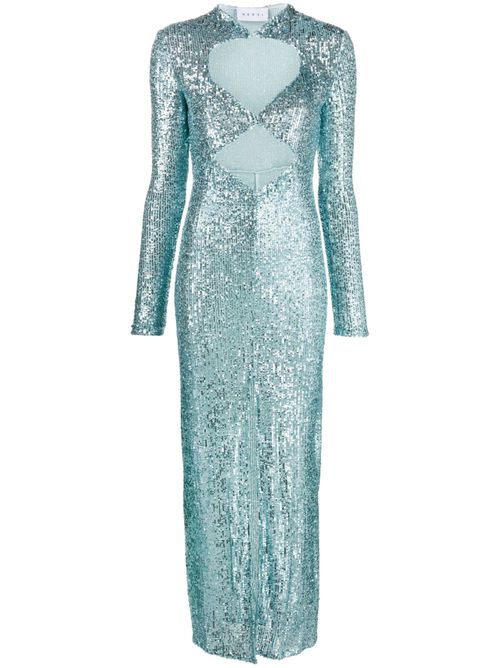 Sequin-embellished cut-out dress - Blue