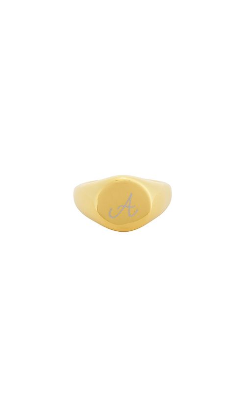 Petit moments Initial Love Letter Ring in Metallic Gold. A. Also in B, C, D, E, F, G, H, J, K, L, M, N, O, P, R, S, T