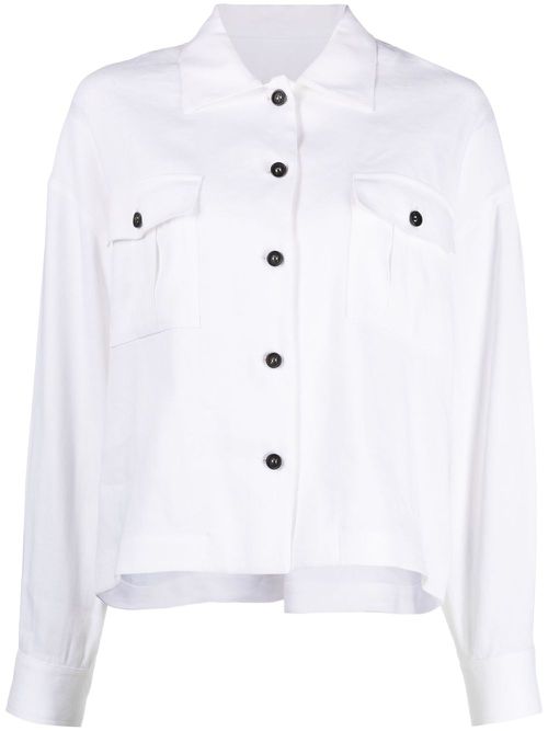 Two-pocket button-up shirt - White