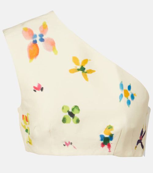 Alémais Sidi printed linen-blend crop top