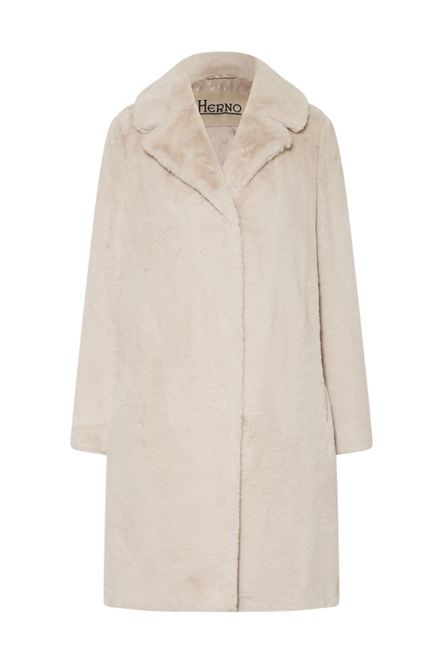 Faux Fur Coat — Beige