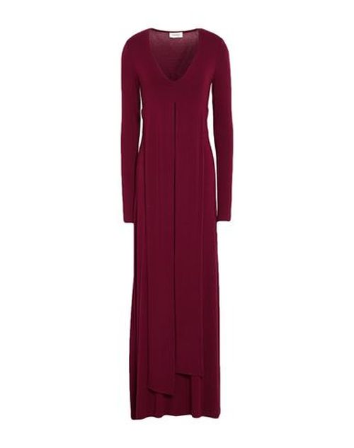 Woman Maxi dress Burgundy Size 10 Cotton, Elastane