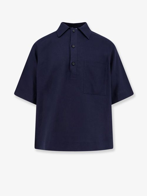 Linen-Viscose Blend Shirt — Blue