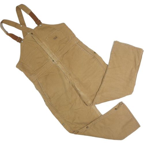 Mens Beige Cotton Blend Dungarees XL W40 L30 Adjustable Straps Workwear