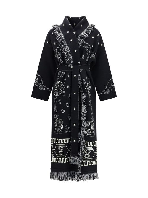 Bandana Jacquard Coat — Black