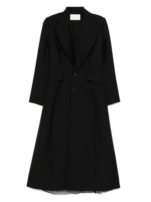 Abstract-print coat - Black
