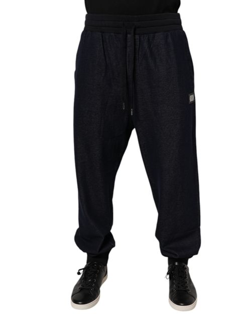 Cotton-Elastane Blend Joggers — Black