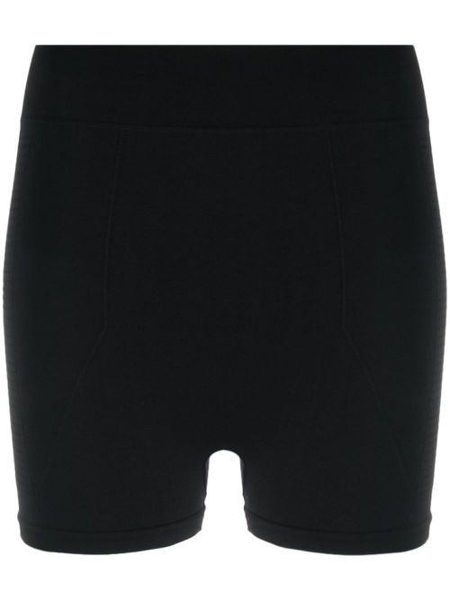 Stretch-design elastic-waist shorts - Black