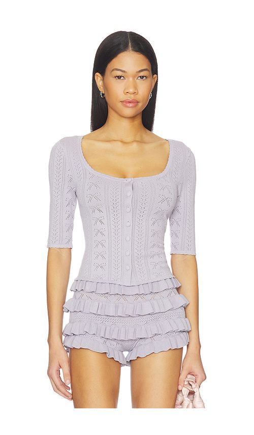 MAJORELLE Zhavia Cardigan in Lavender. L. Also in