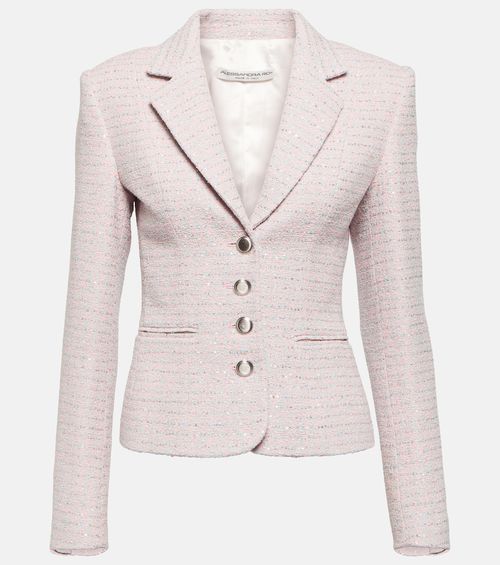 Sequined single-breasted tweed blazer