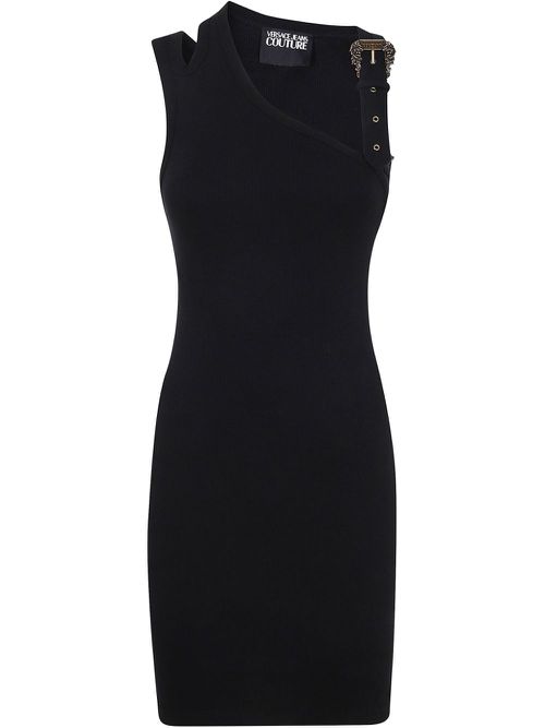 Logo-buckle midi dress - Black