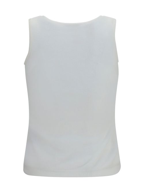 Logo-Embroidered Cotton Tank Top — White