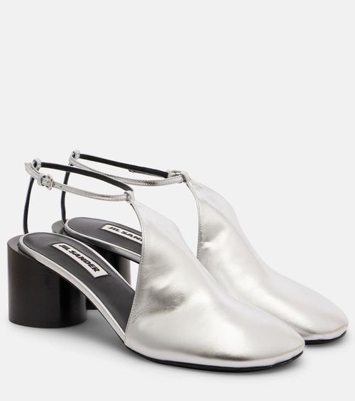 Metallic leather pumps
