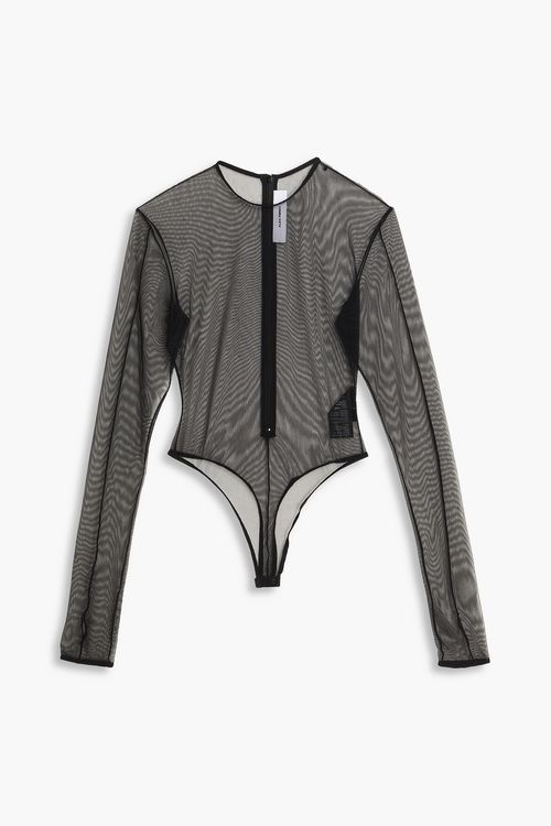 Stretch-mesh bodysuit - Black - UK 4
