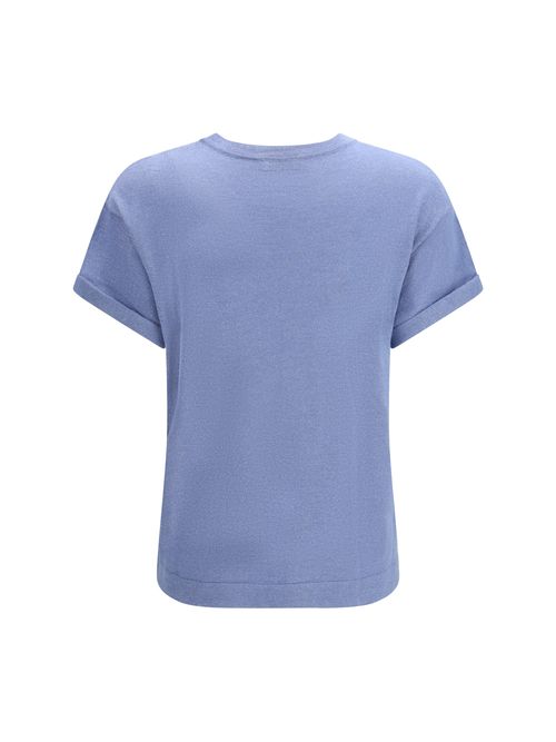 Cashmere with Glitter Effect T-Shirt — Blue