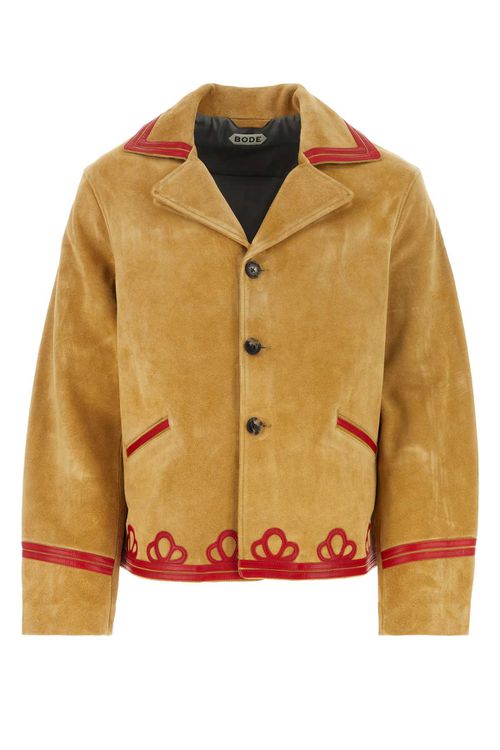 Camel Suede Trefoil Jacket