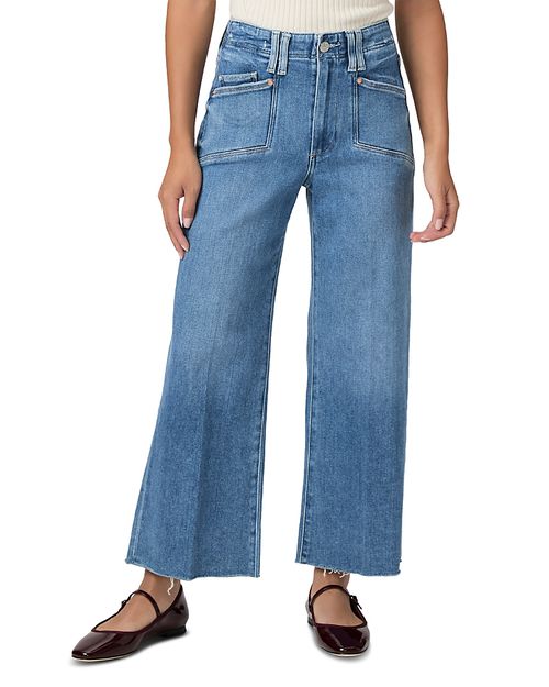 Petites Anessa High Rise Wide Leg Jeans in Sunnie Distressed