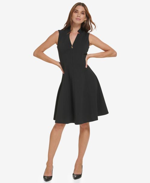 calvin klein sleeveless flounce-hem a-line dress Donna Karan Women's Sleeveless A Line Dress - Black main image 1