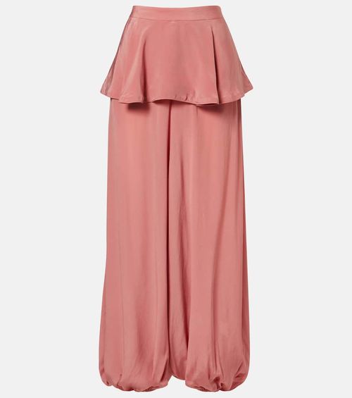 Solid Peplum balloon pants