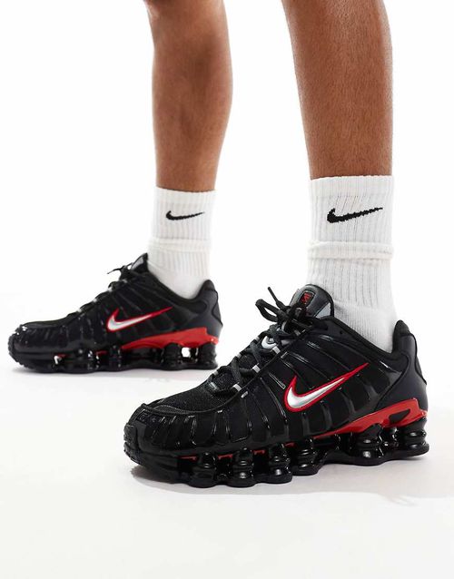 Shox TL trainers in black, red and white